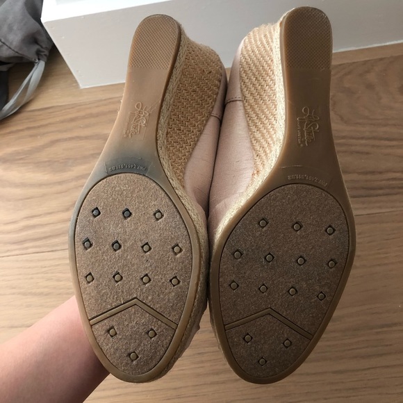 Life stride Rhonda espadrille wedges peep toe shoes size 7.5 heels dusty - Picture 9 of 11